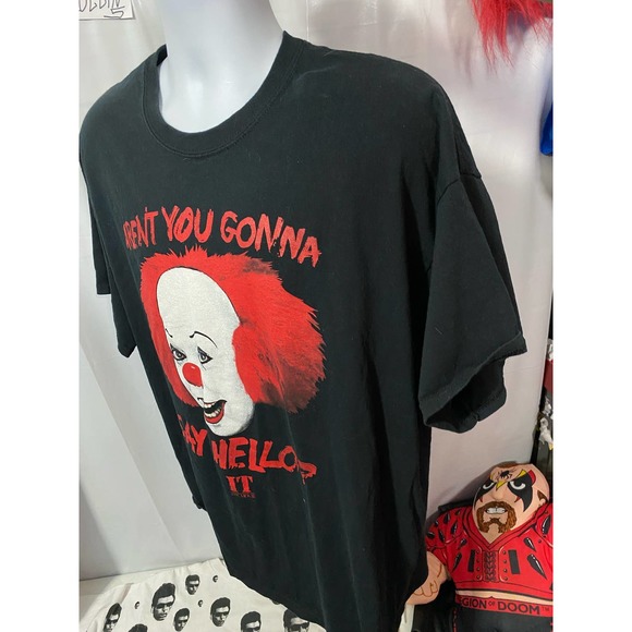 IT Pennywise Black T-Shirt Adult 2XL Aren't You Gonna Say Hello? - Picture 5 of 8